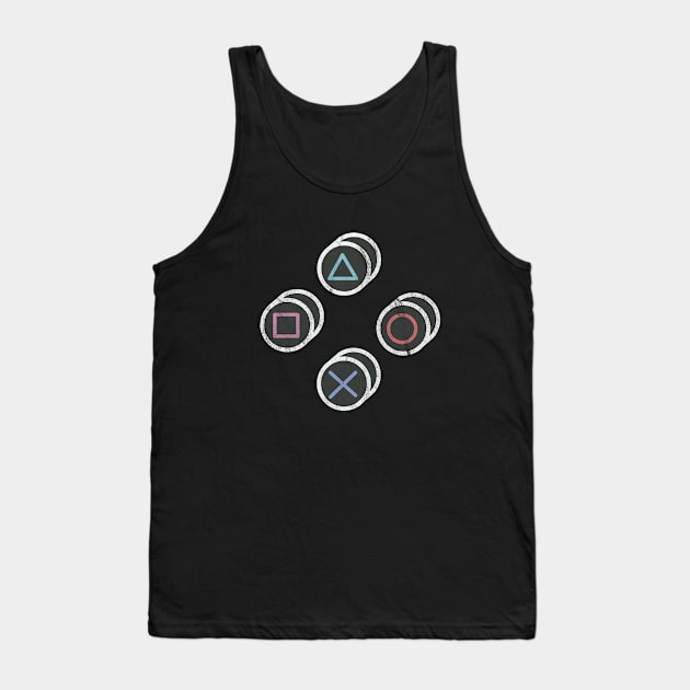 Playstation Gamer Controller Buttons Tank Top by bFred